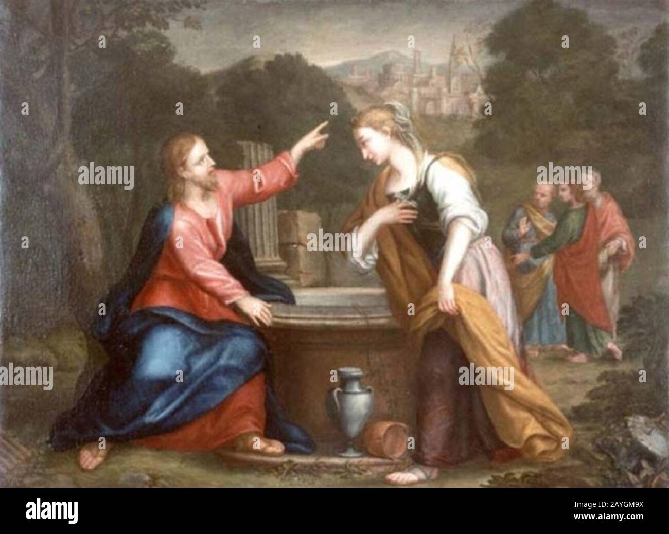 Franceschini Giacomo - Gesù e la Samaritana al pozzo. Stock Photo
