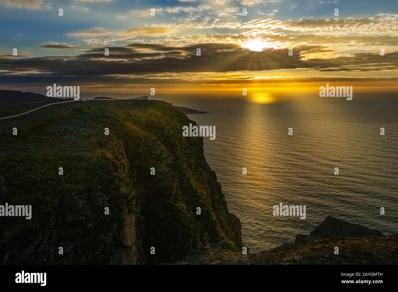 sunset in baltic sea, North Cape Stock Photo