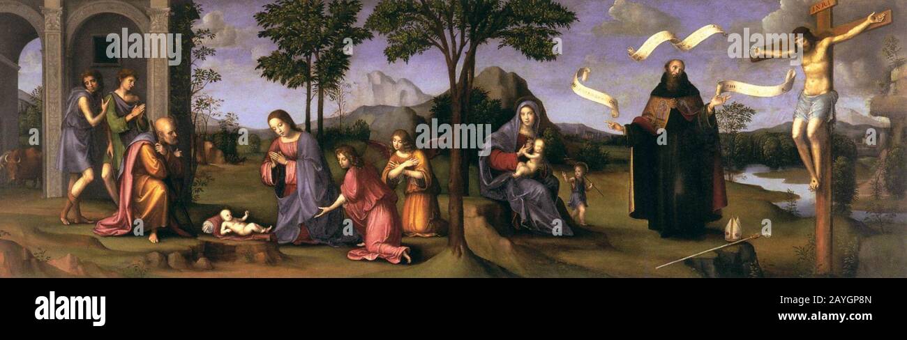 Francesco Francia - Adoration of the Child Stock Photo - Alamy