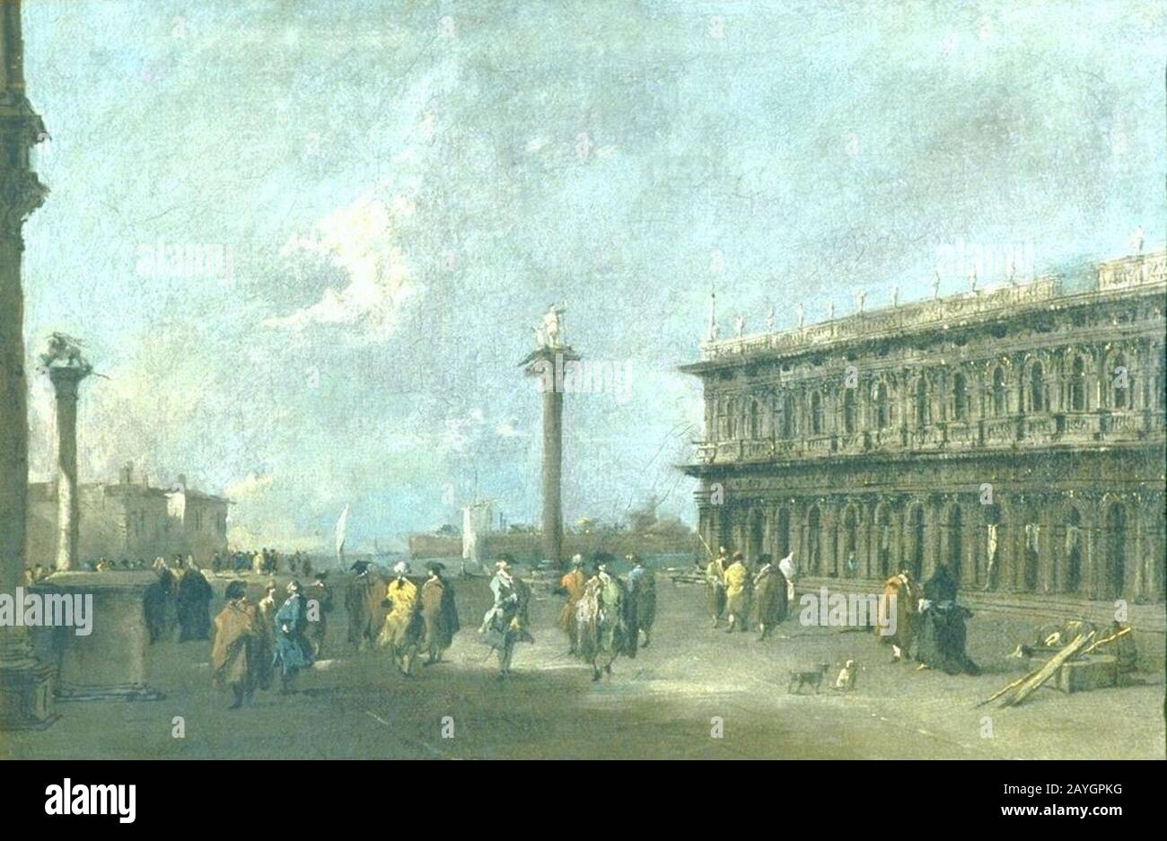 Francesco Guardi - Die Piazzetta di San Marco in Venedig. Stock Photo