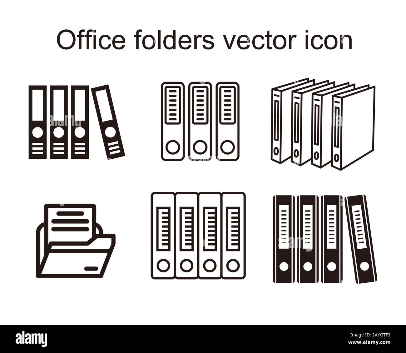 Office folders, Binders vector icon, illustration for graphic and web design. Stock Photo