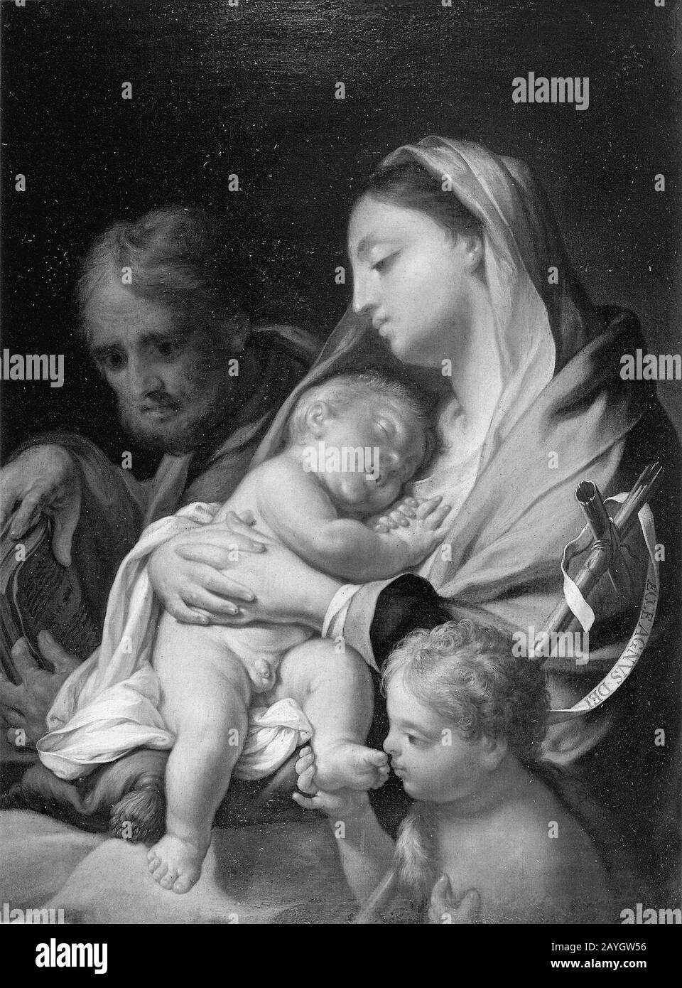 Francesco Trevisani - Holy Family with the Infant St. John Stock Photo