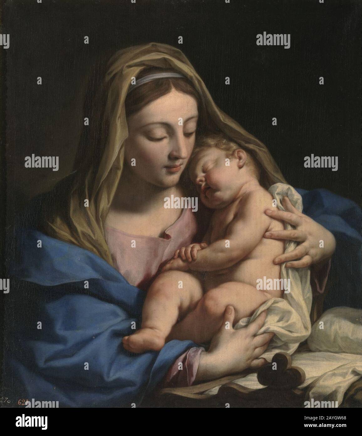 Francesco Trevisani-Virgen y Niño-prado. Stock Photo