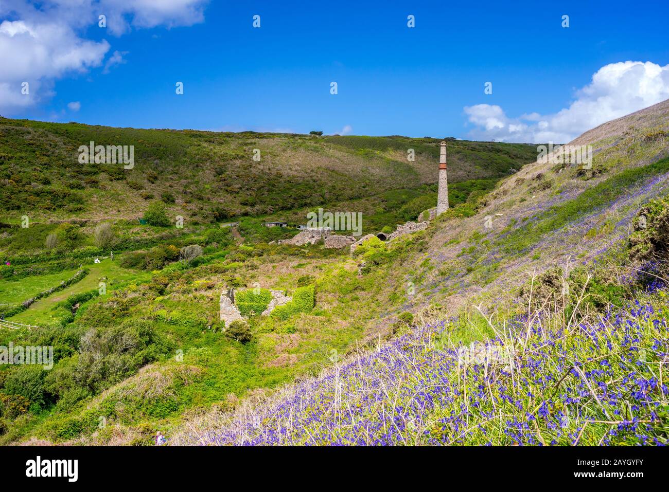 Former Arsenic works at Kenidjack Valley near St Just Cornwall England UK Europe Stock Photo