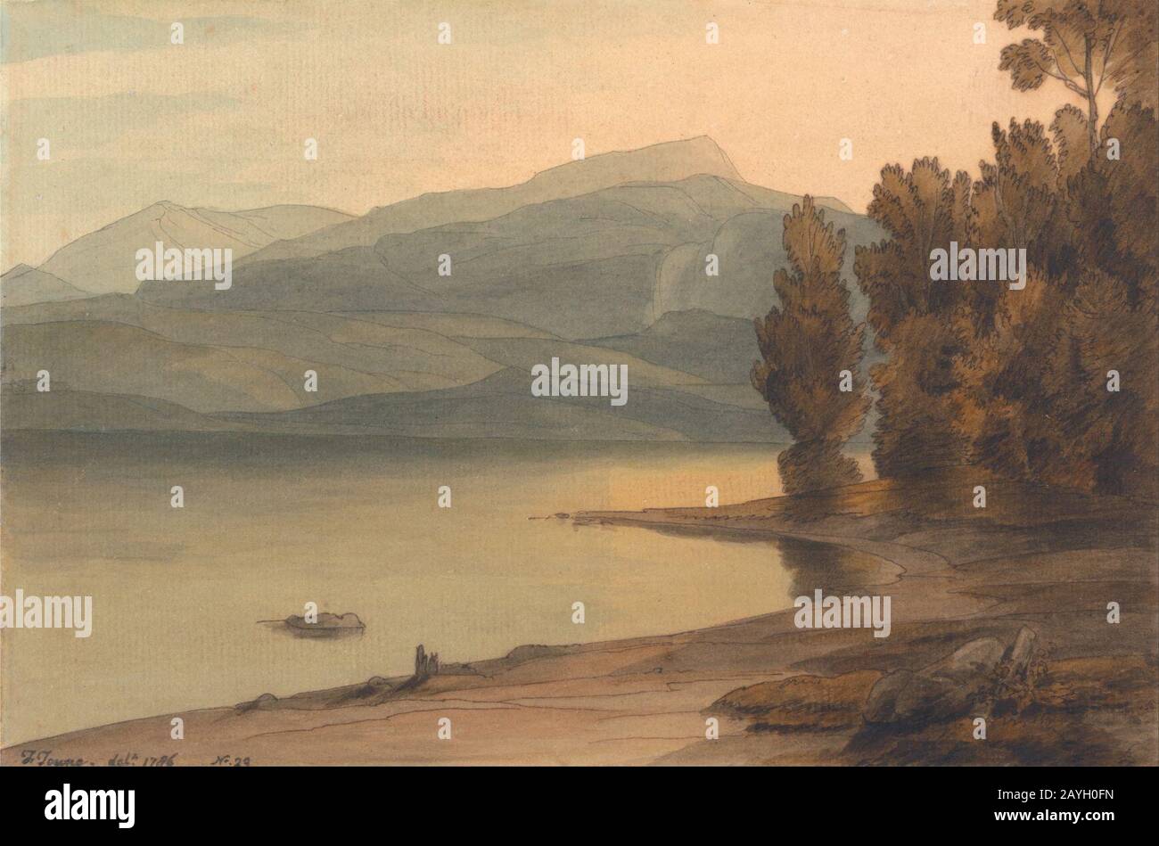 Francis Towne - Windermere at Sunset Stock Photo
