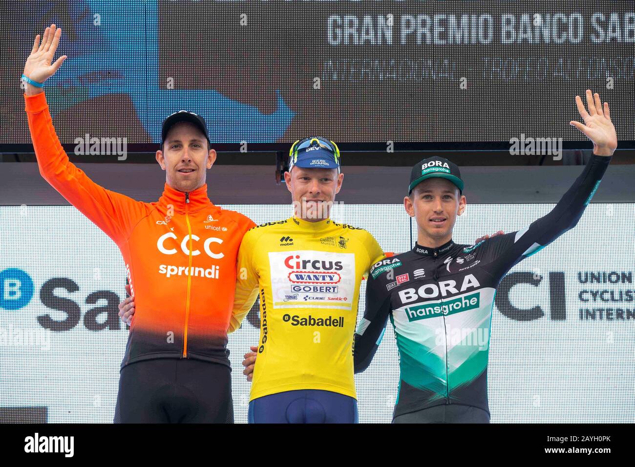 Belgian Rider Xandro Meurisse Of Circus Wanty Gobert Team C 1st Poses On The Podium After