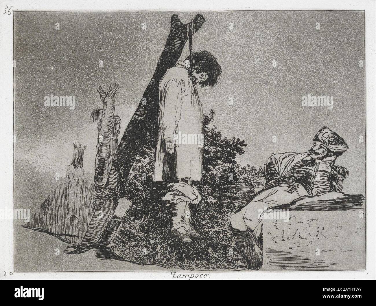 Francisco de Goya - Not (in this case) either (Tampoco) from the series The Disasters of War (Los Desastres de la Guerra... Stock Photo
