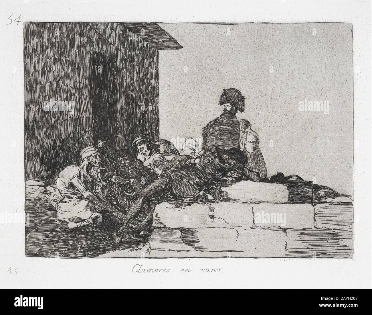 Francisco de Goya - Vain laments (Clamores en vano) from the series The Disasters of War (Los Desastres de la Guerra) Stock Photo