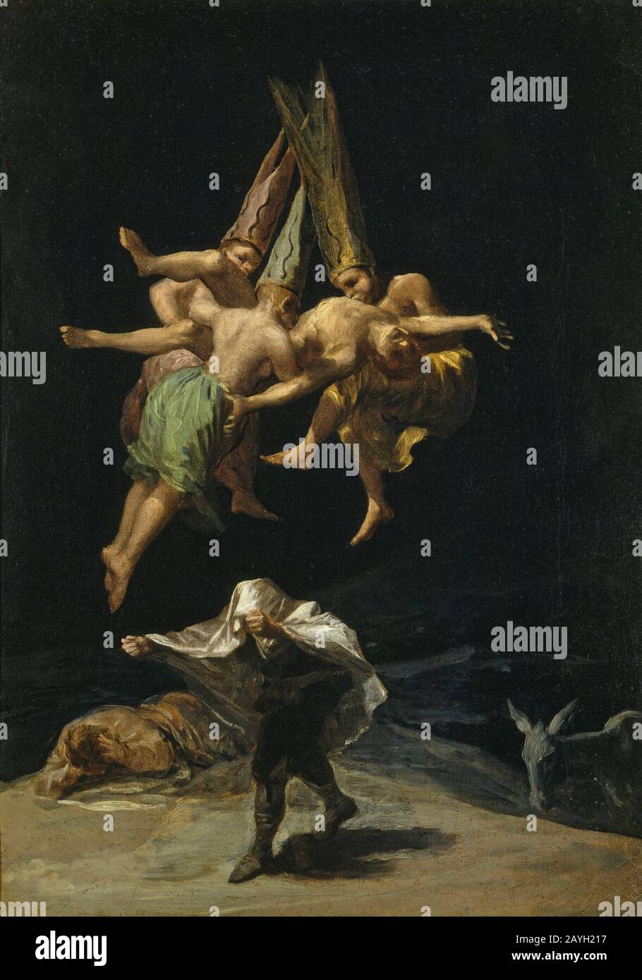 Francisco de Goya - Vuelo de brujas (1798). Stock Photo