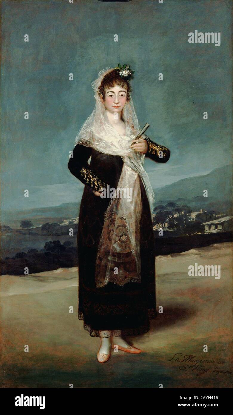Francisco José de Goya y Lucientes (Francisco de Goya) (Spanish - Portrait of the Marquesa de Santiago Stock Photo