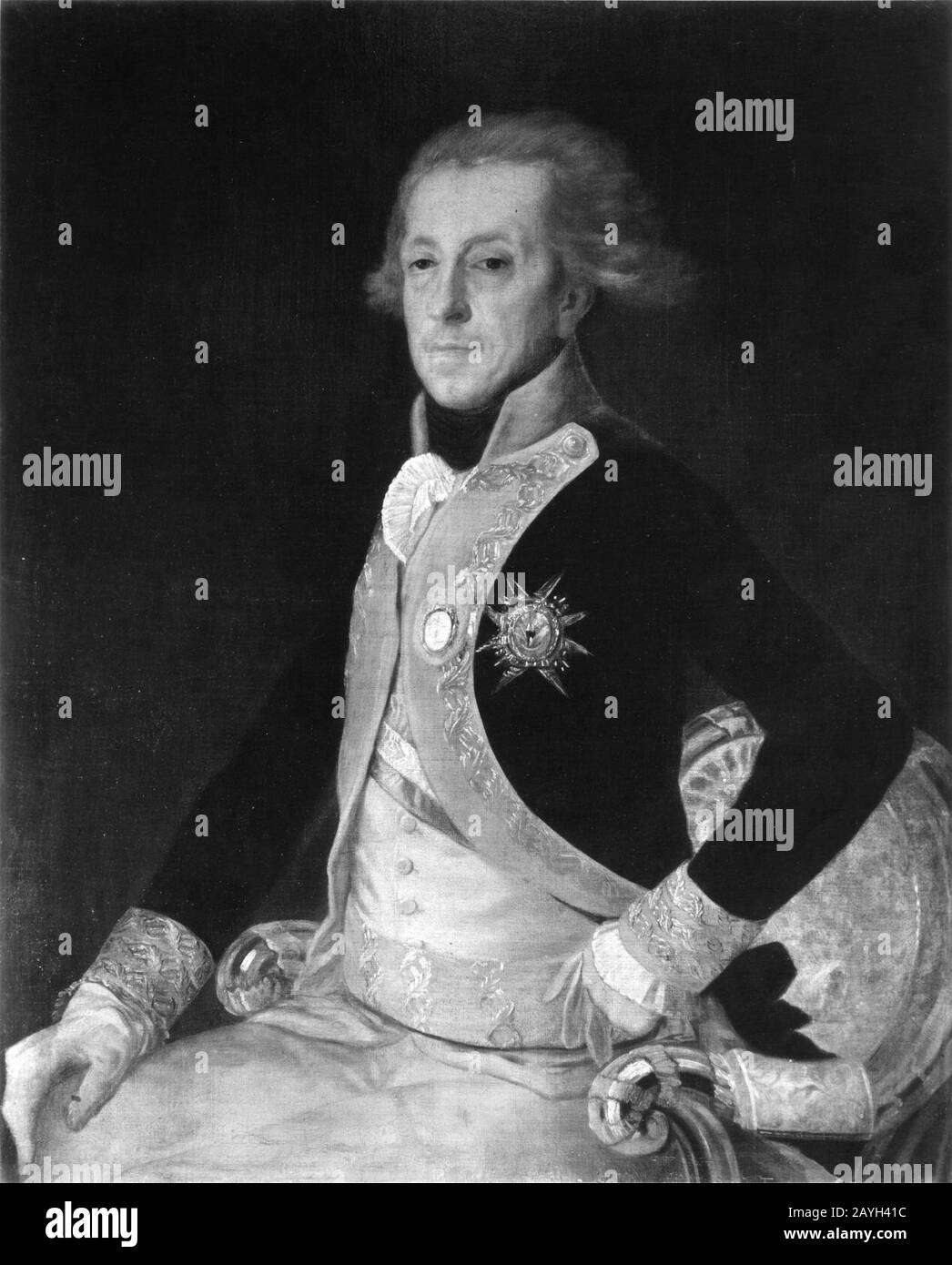 Francisco José de Goya y Lucientes - Portrait of El General Ricardos Stock Photo