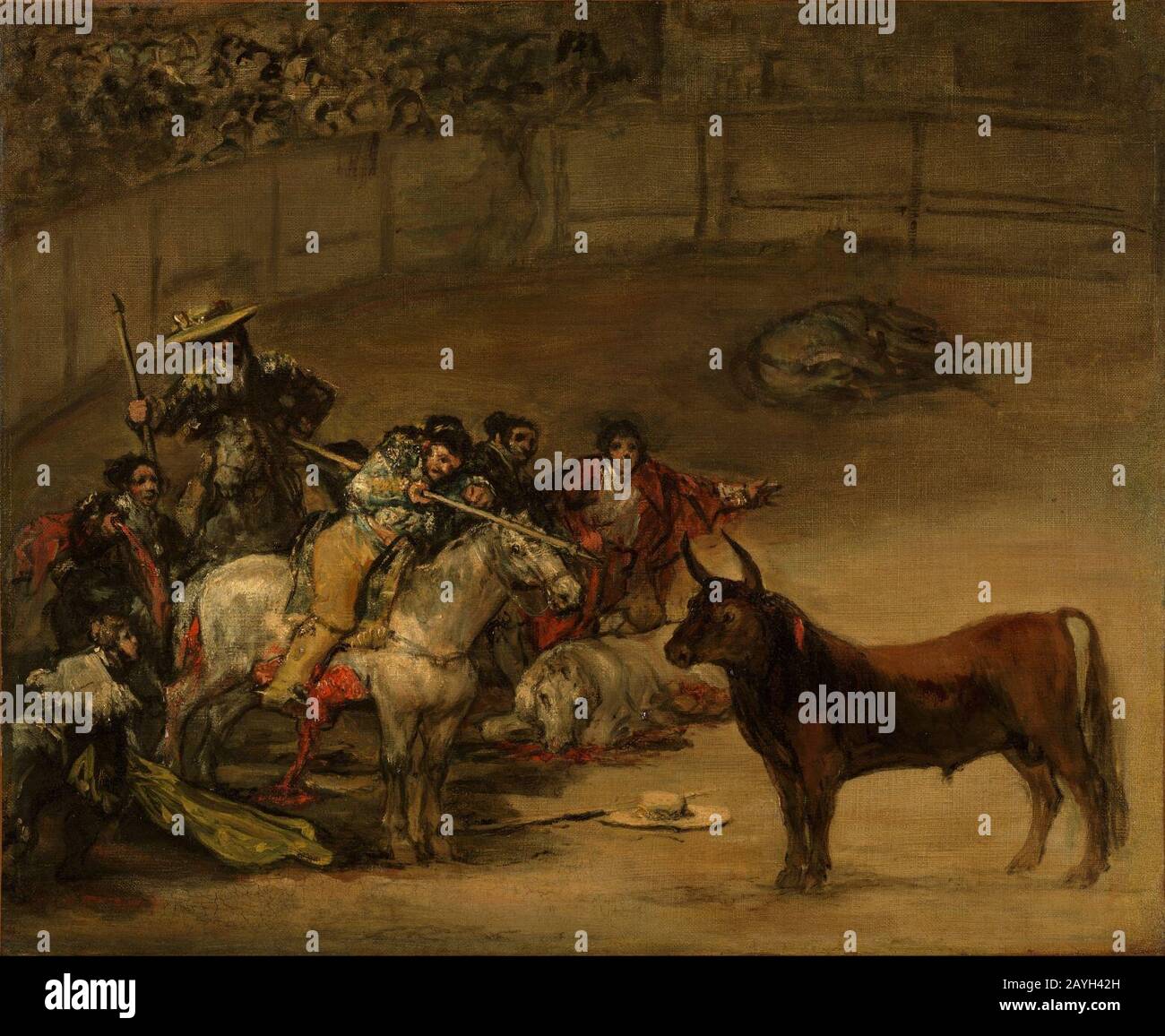Francisco José de Goya y Lucientes (Francisco de Goya) (Spanish - Bullfight, Suerte de Varas Stock Photo