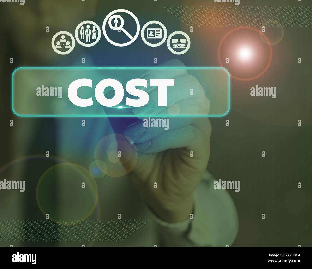 Word writing text Cost. Business photo showcasing The amount that usualy paid for a item you buy or hiring a demonstrating Stock Photo