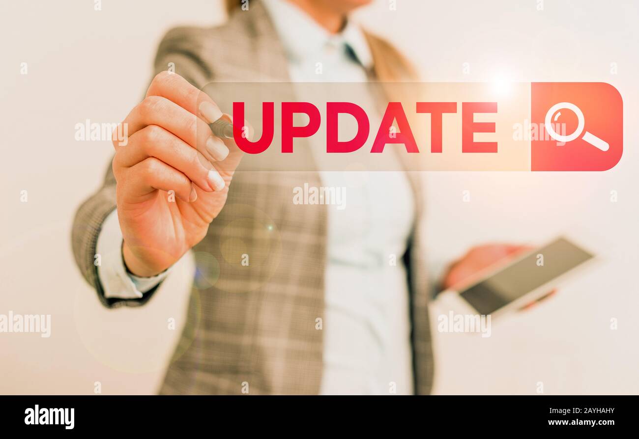 Text sign showing Update. Business photo text Make something more ...