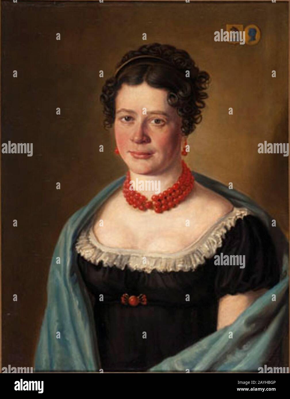 Francois Xavier Joseph Jacquin - Portrait of Lady Anna de Jong van Beek en Donk. Stock Photo