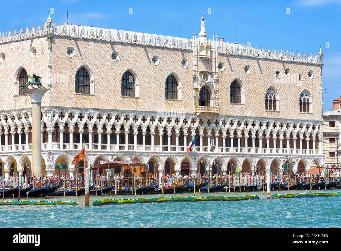 Venice, Italy – May 18, 2017: Doge's Palace or Palazzo Ducale in Venice. It is one of the top landmarks of Venice. Beautiful view of Doge's Palace fro Stock Photo