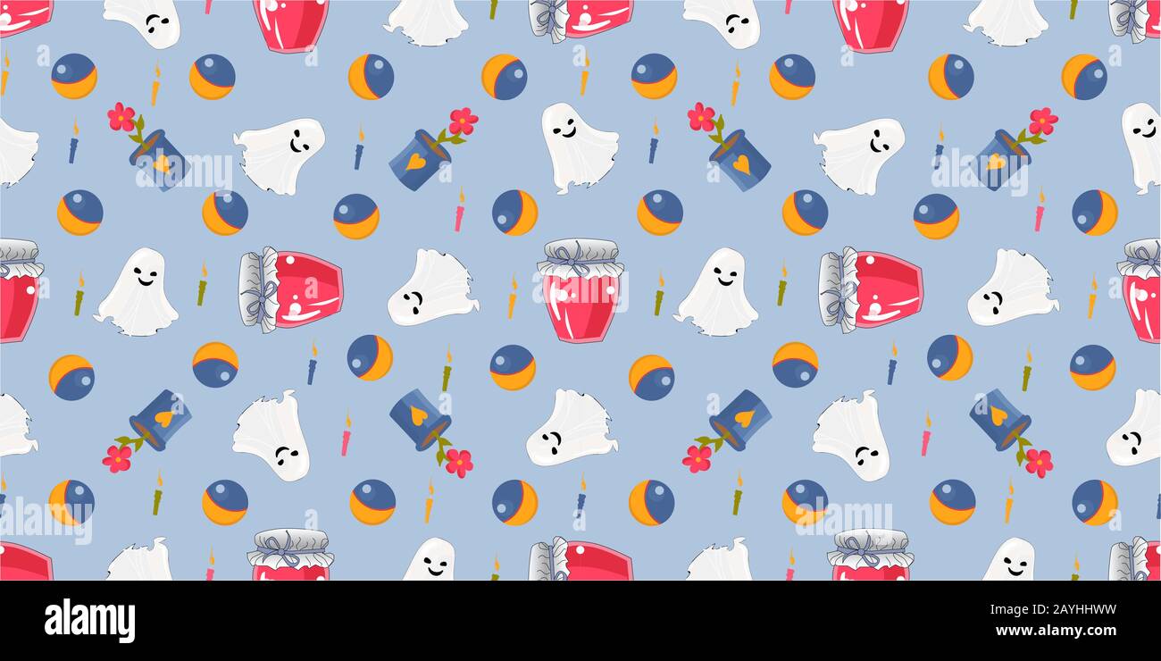 Seamless pattern for kids. Cute children's toys on a white background ...