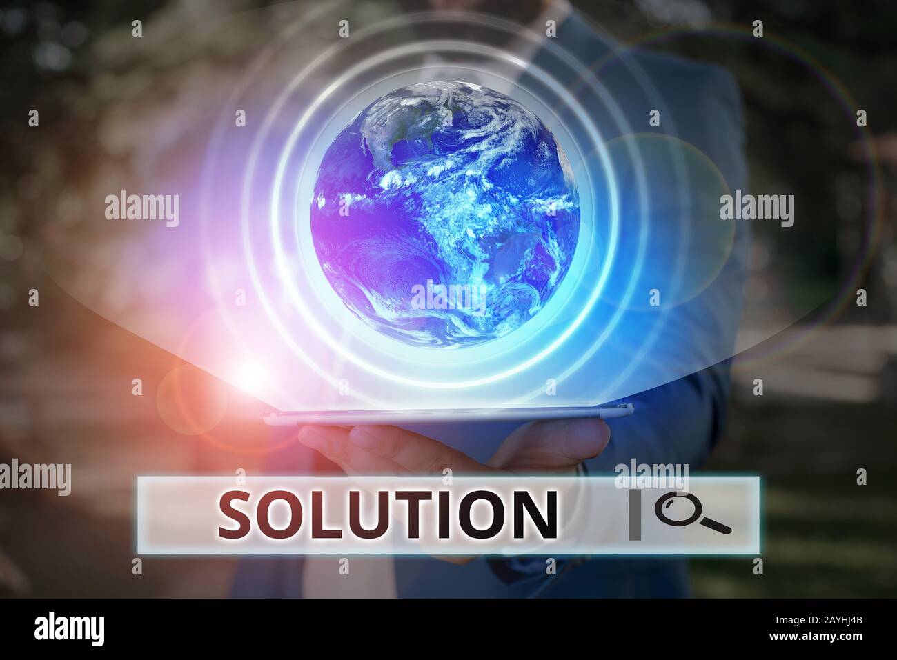 Word writing text Solution. Business photo showcasing a means of ...