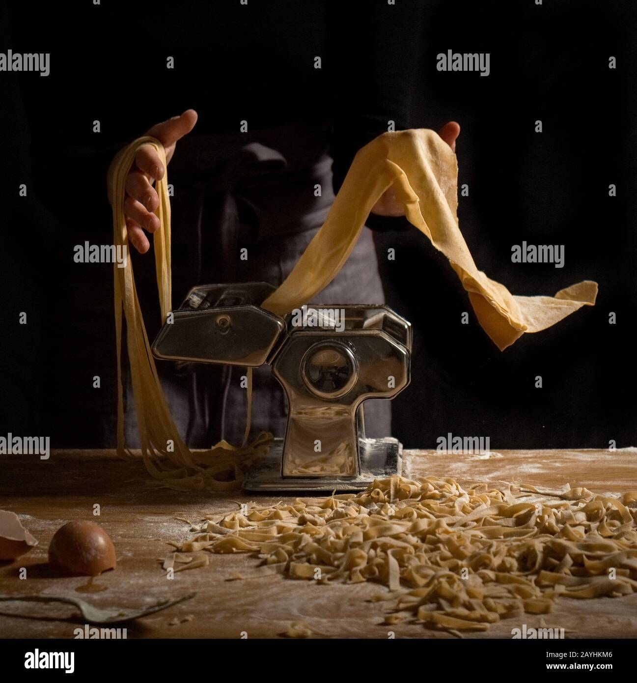 fresh pasta making Stock Photo - Alamy