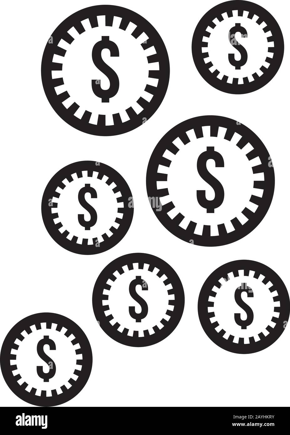 coins money dollars line style icon Stock Vector Image & Art - Alamy
