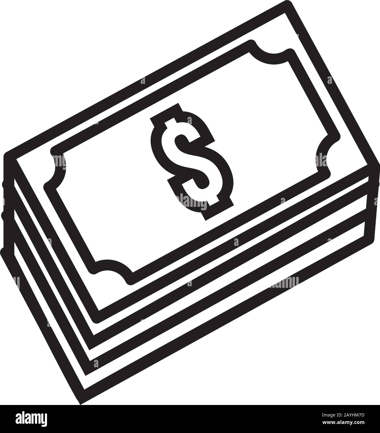 bills money dollars line style Stock Vector Image & Art - Alamy