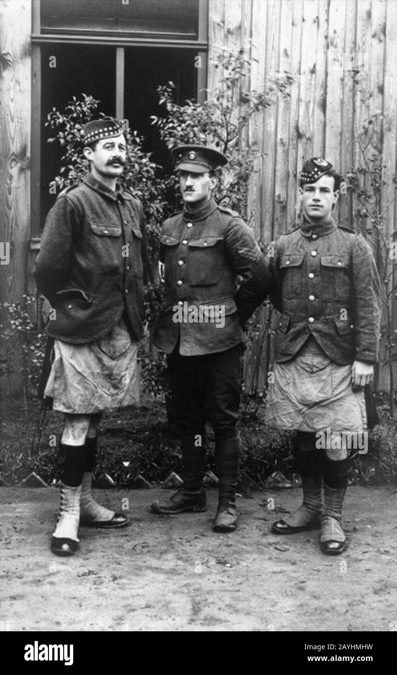 Frankfurt an der Oder Kriegsgefangenenlager Schottische Soldaten in Uniform. Stock Photo