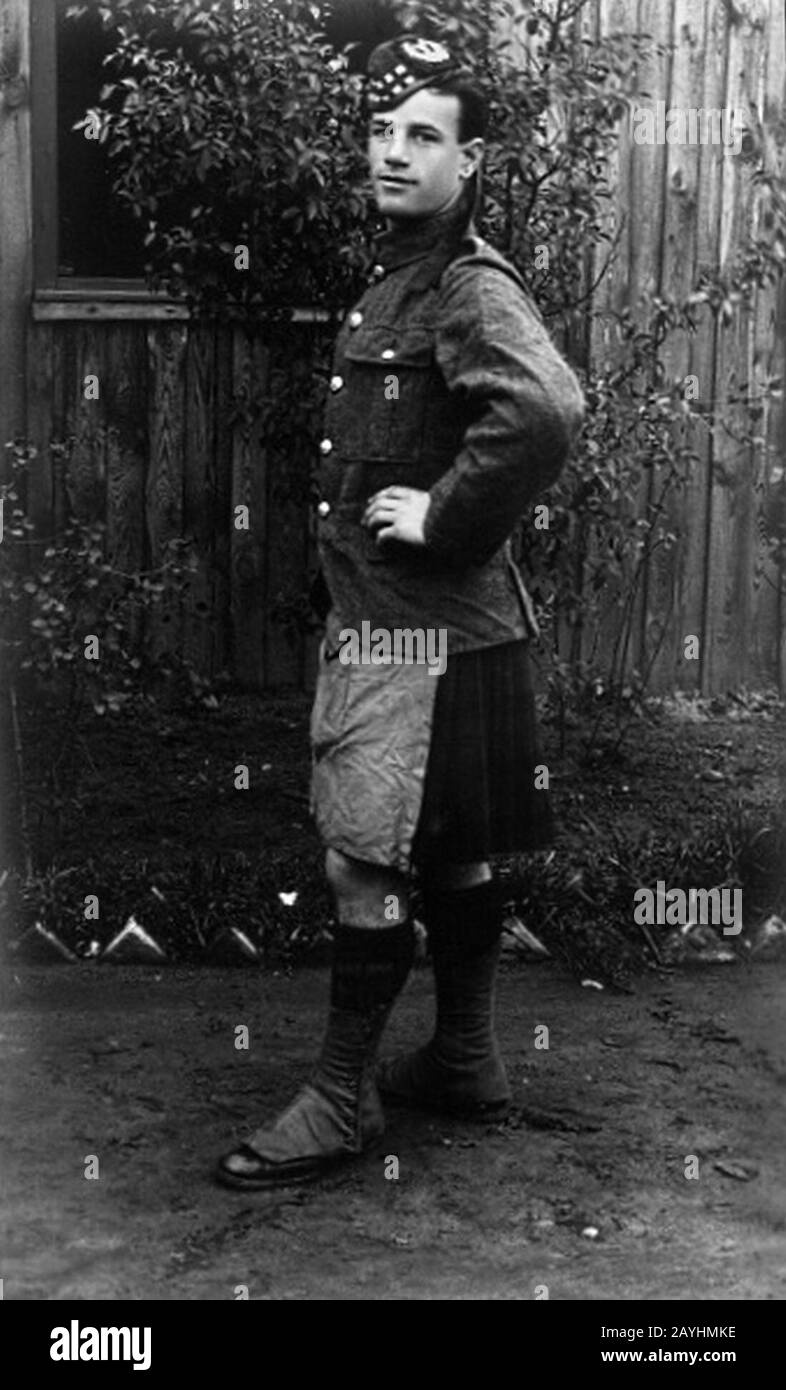 Frankfurt an der Oder Kriegsgefangenenlager Schottischer Soldat in Uniform. Stock Photo