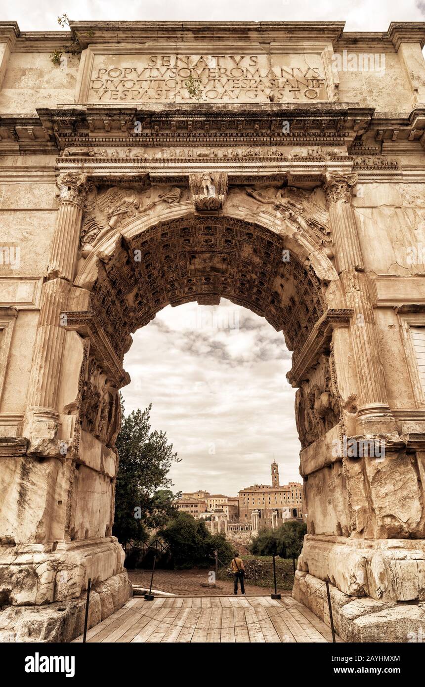 The Arch of Titus at the Roman Forum in Rome, Italy Stock Photo - Alamy