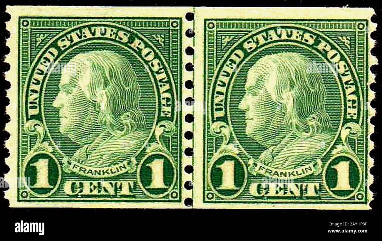 Franklin coil stamps 2c 1923 issue Stock Photo Alamy