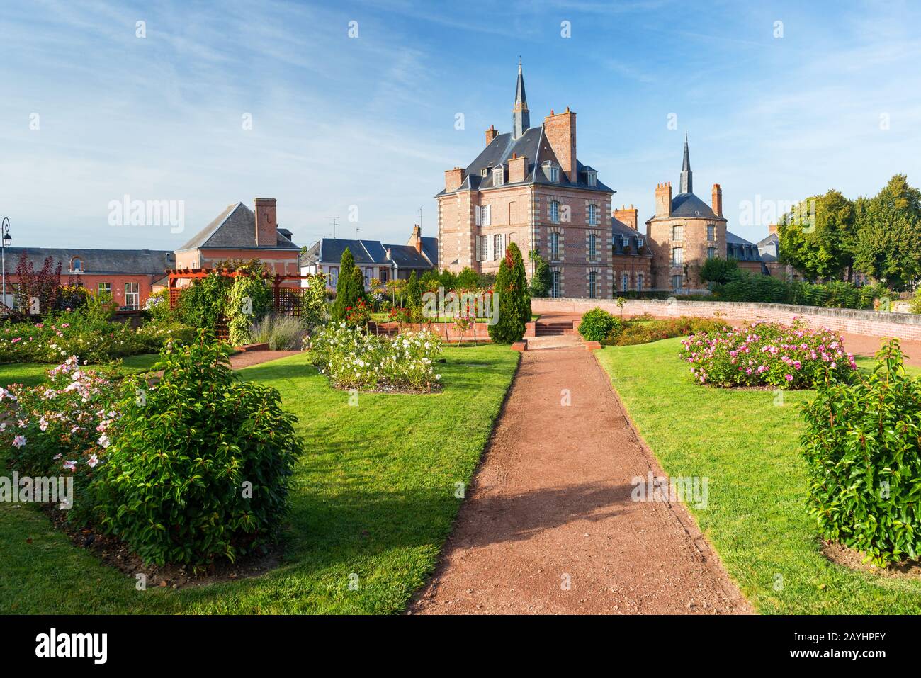 Old picturesque village with beautiful houses in the Loire Valley in France Stock Photo