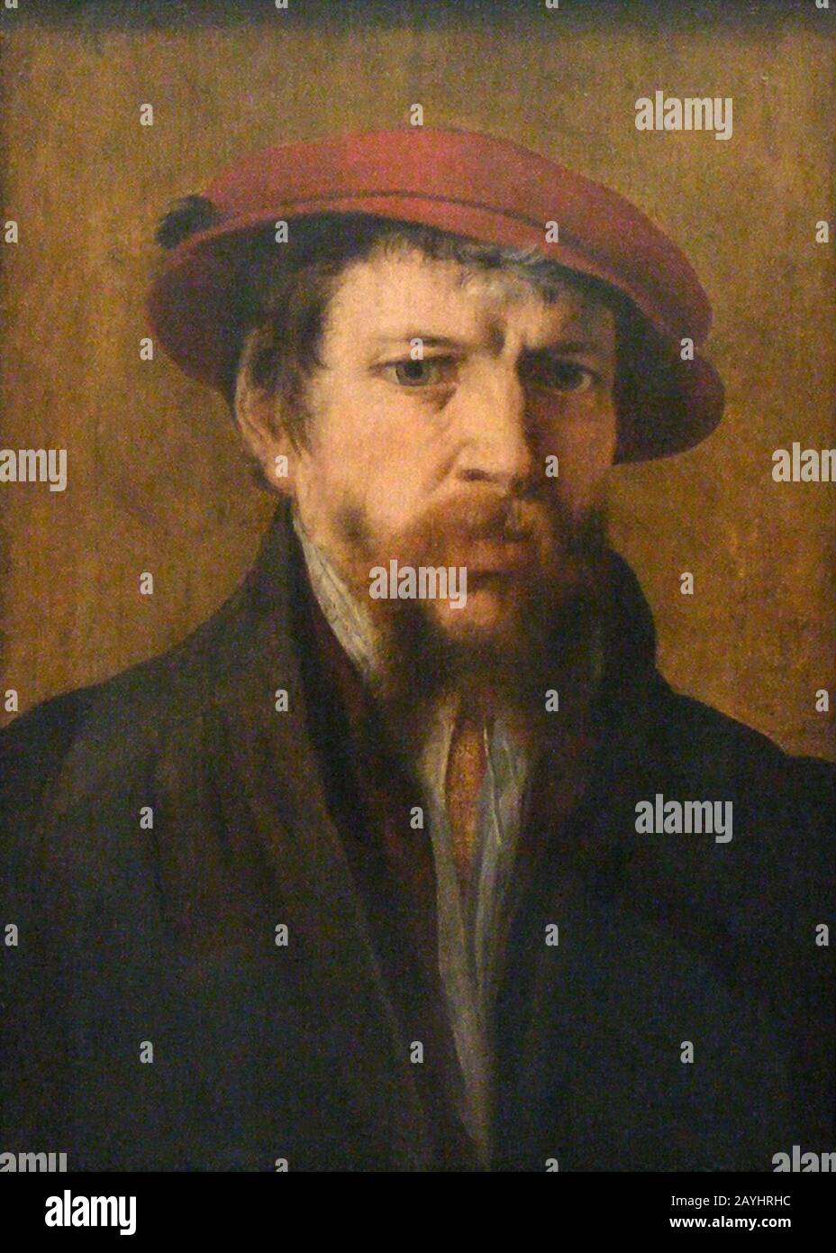 Frans Floris- Mann mit roter Mütze. Stock Photo