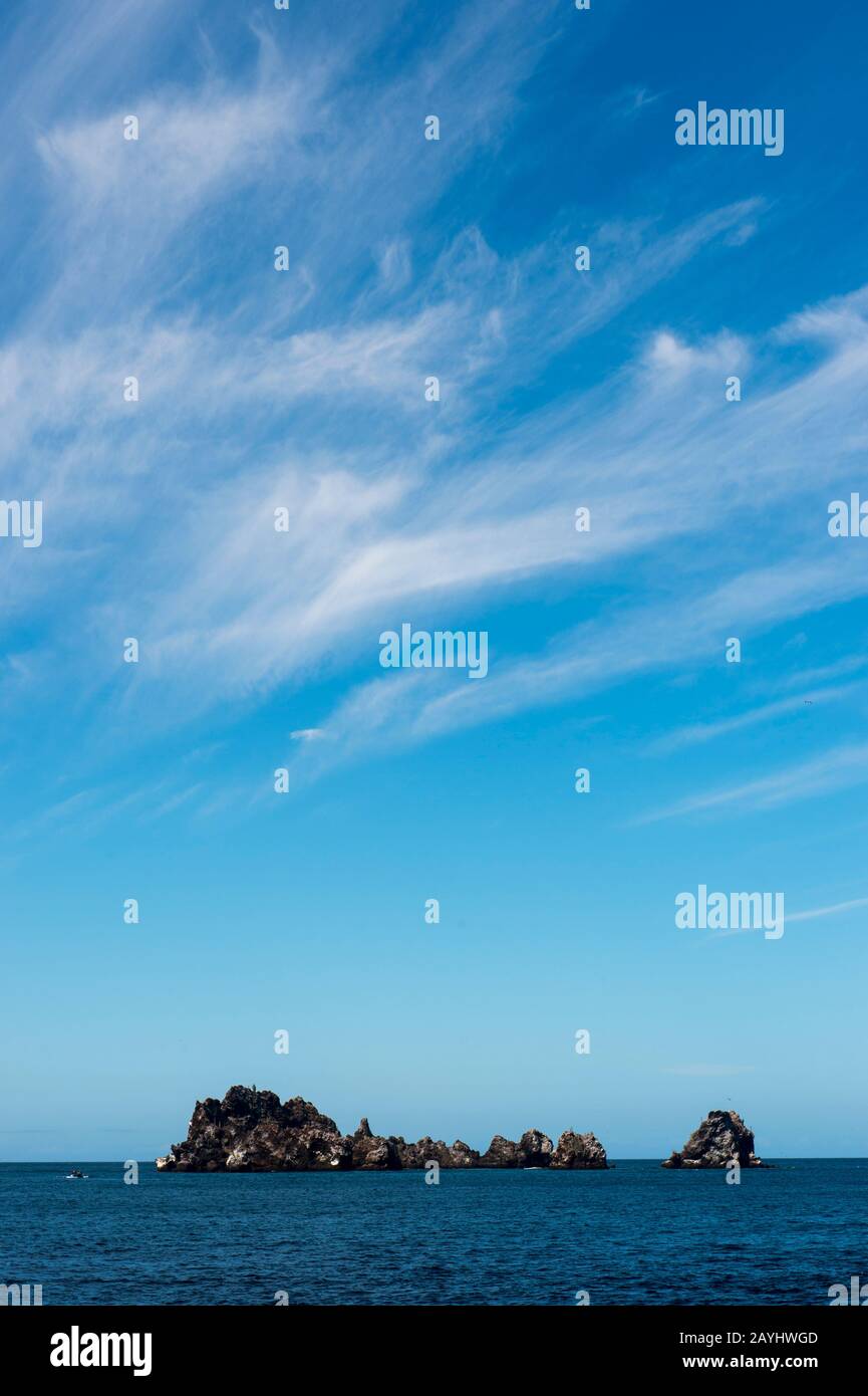 View of Devils Crown located off Floreana Island in the Galapagos National Park, Galapagos Islands, Ecuador. Stock Photo