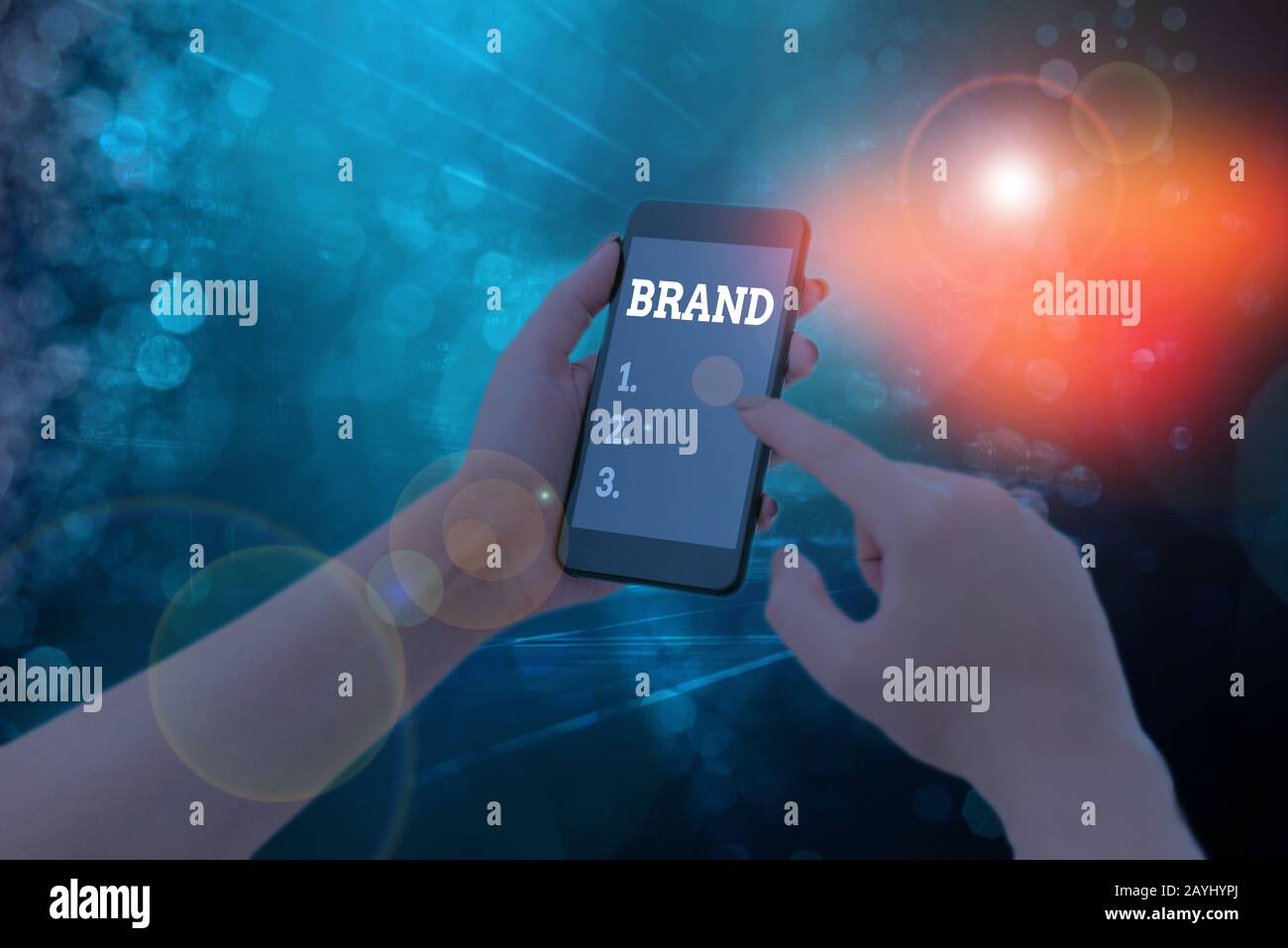 Conceptual hand writing showing Brand. Concept meaning Type of product