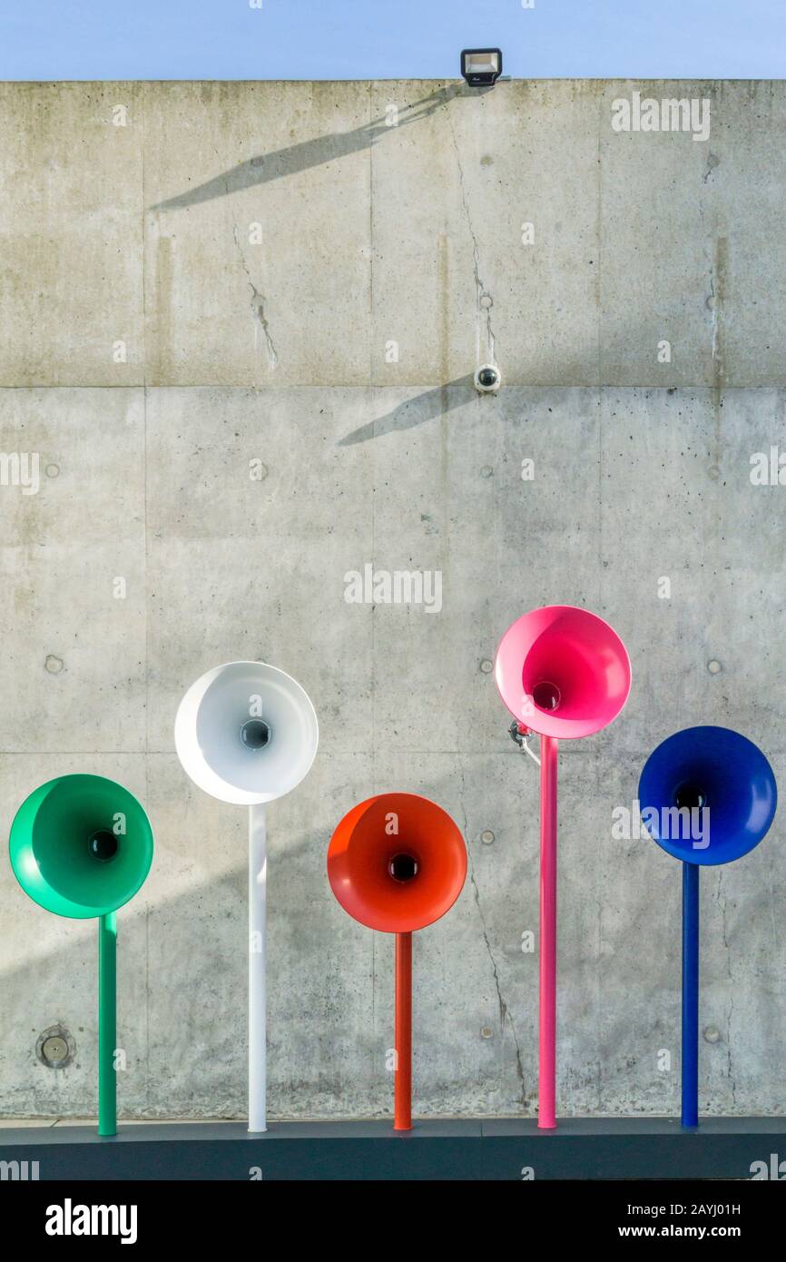 A part of The Welcome Chorus by Yuri Suzuki in Margate outside the Turner Contemporary art gallery. Stock Photo