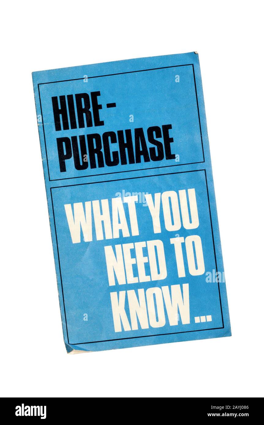 Hire Purchase - What You need to Know ... government booklet from the Board of trade and the Central Office of information in 1964. Stock Photo