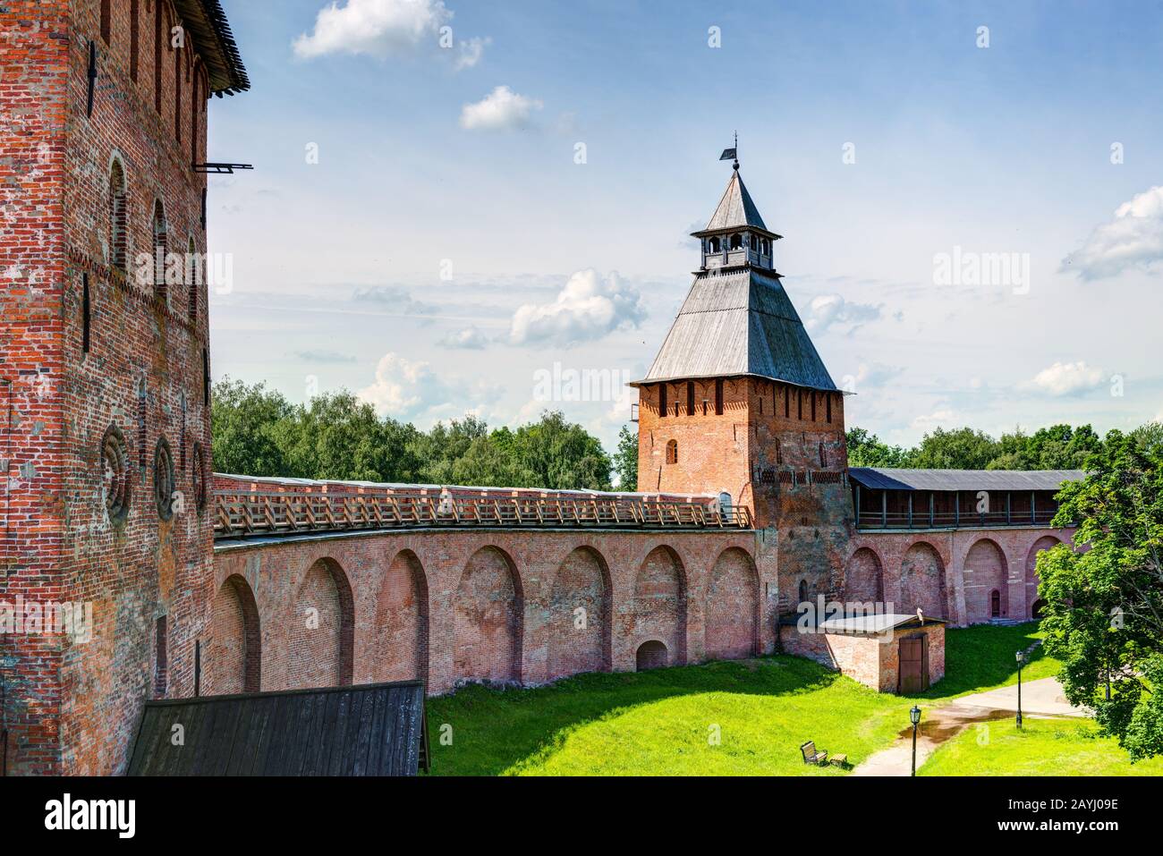 Inside the Kremlin in Veliky Novgorod (Novgorod the Great), Russia Stock Photo