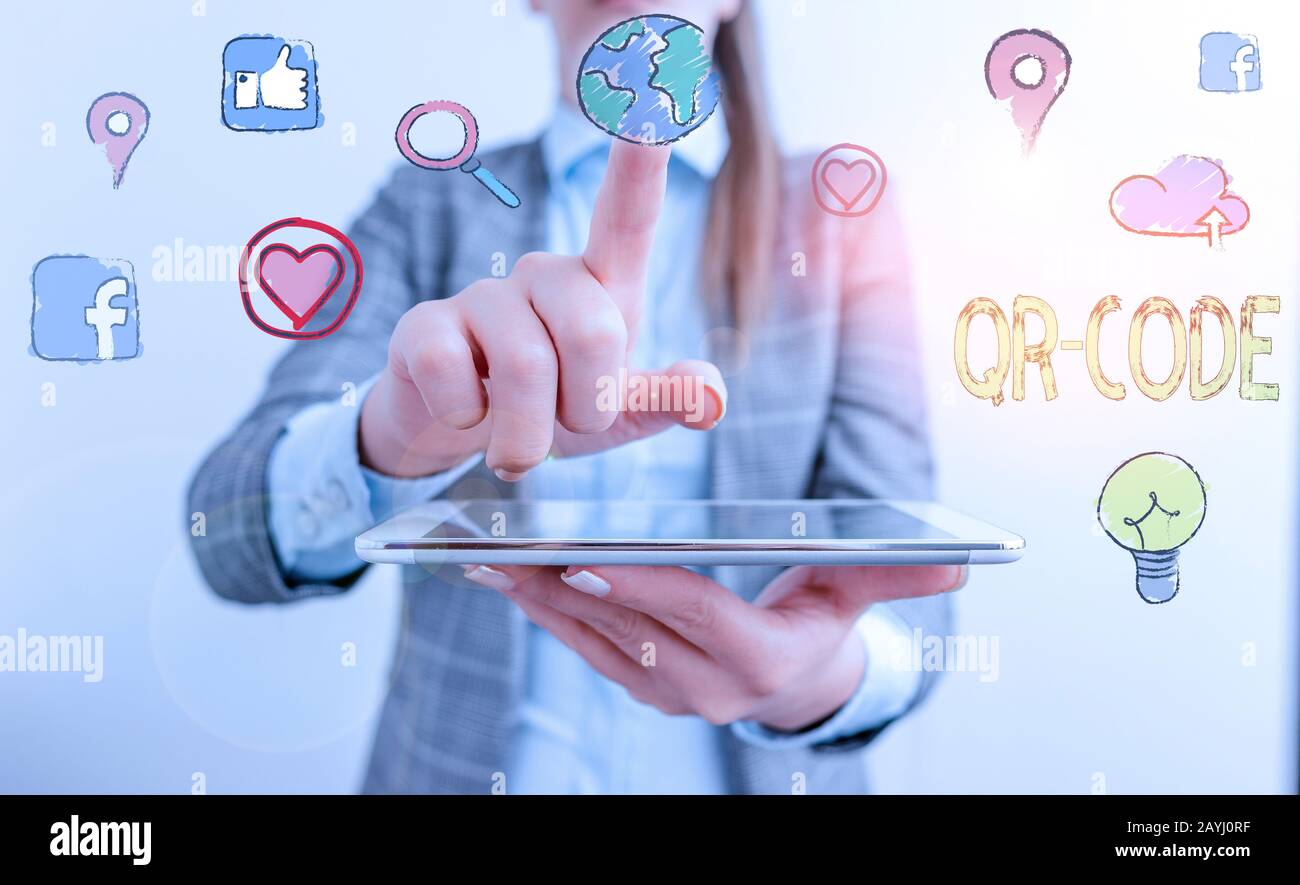 Text sign showing Qr Code. Business photo text the trademark for a type ...