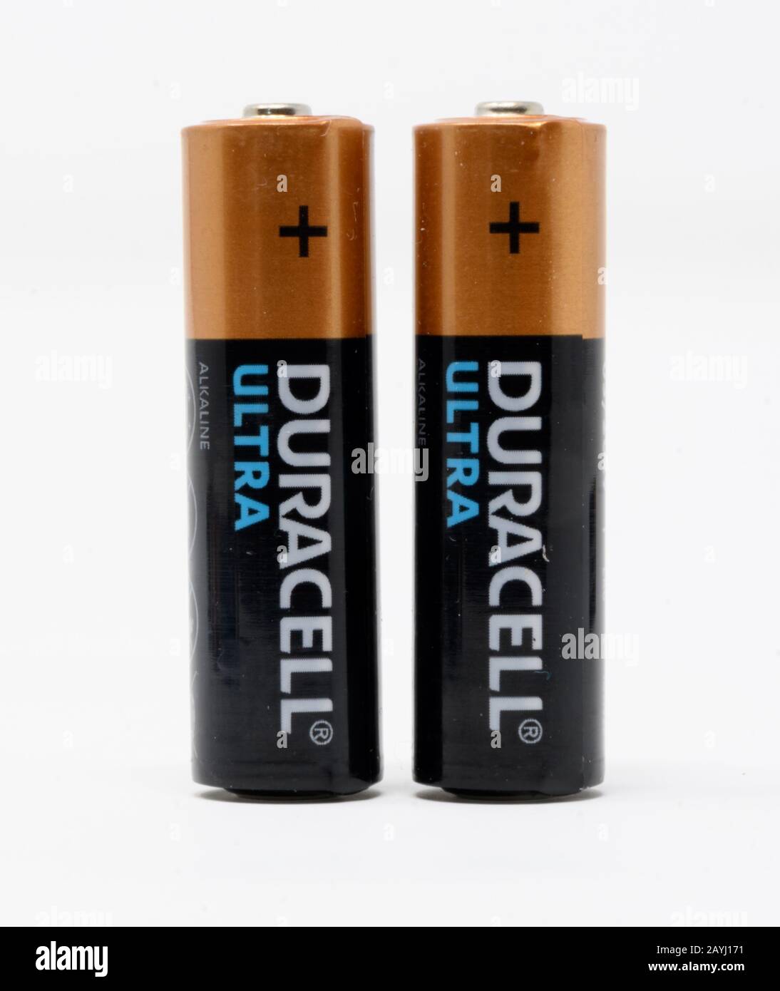 Reading, United Kingdom - December 29 2019: Two Duracell Ultra AA batteries  Stock Photo - Alamy