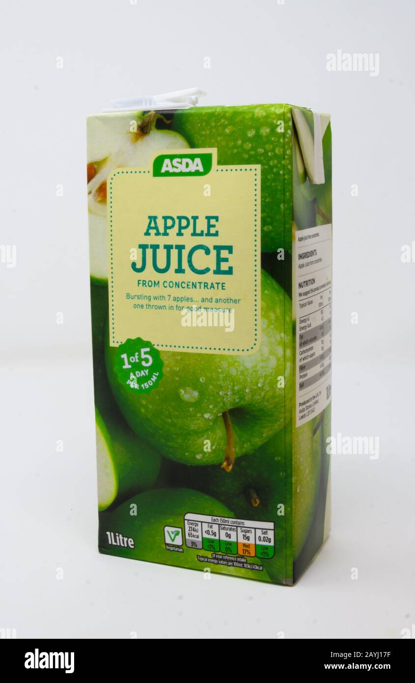 Reading, United Kingdom - December 29 2019: A carton of Asda Apple Juice  Stock Photo - Alamy