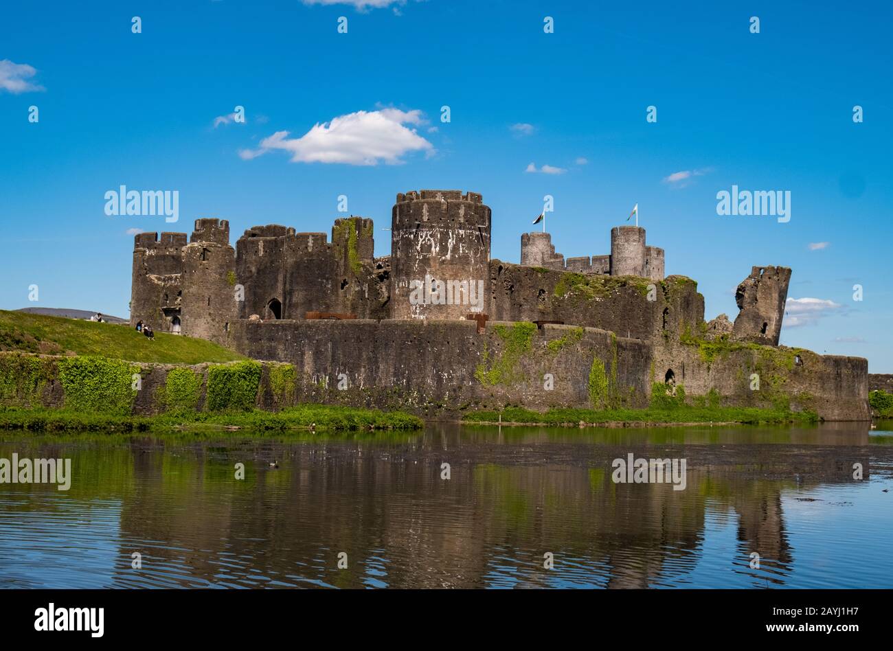 Caerphilly Castle, Wales Stock Photo Alamy