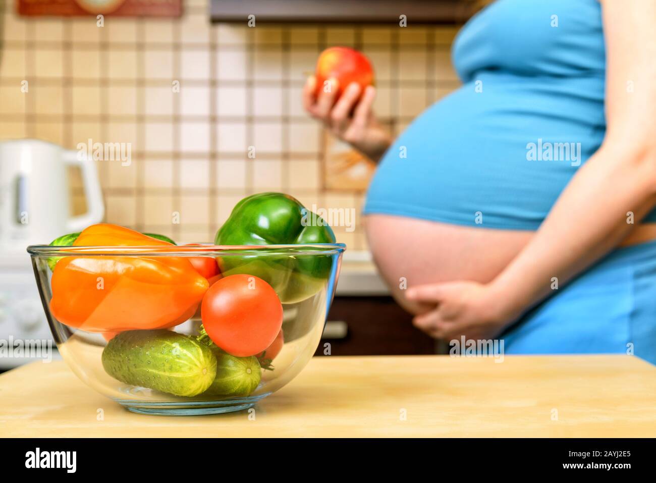 Healthy eating for pregnant woman Stock Photo