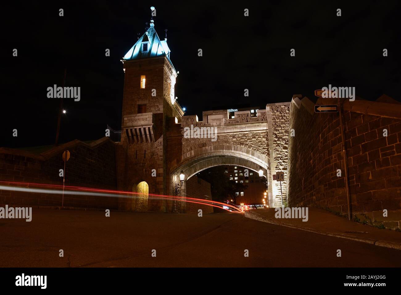 The Gates of Quebec City, one of the only walled cities in North America Stock Photo