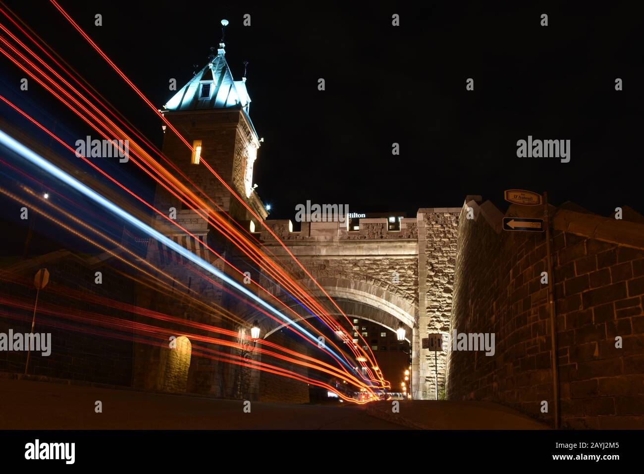 The Gates of Quebec City, one of the only walled cities in North America Stock Photo