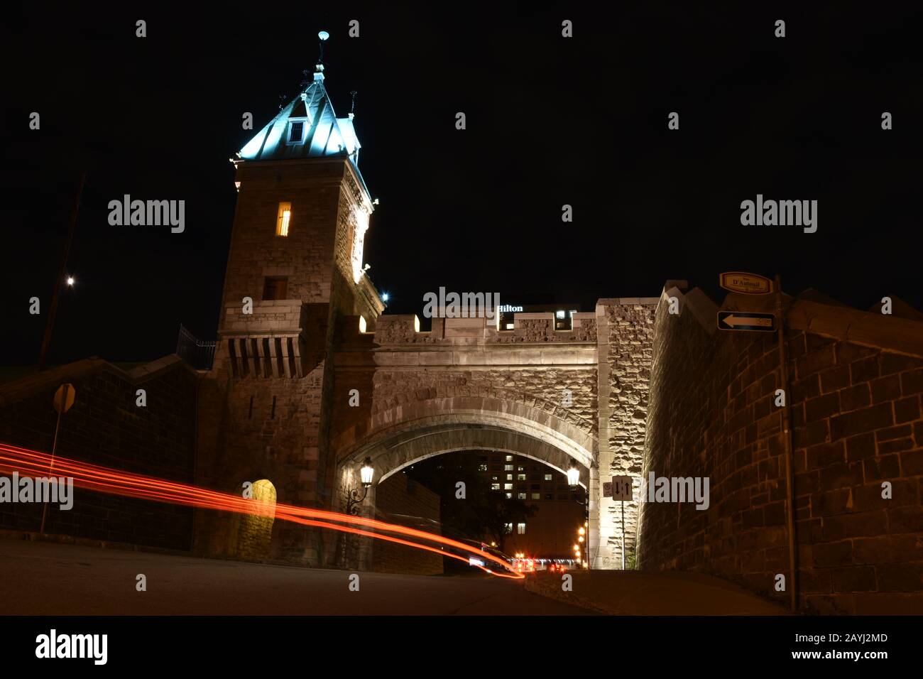 The Gates of Quebec City, one of the only walled cities in North America Stock Photo