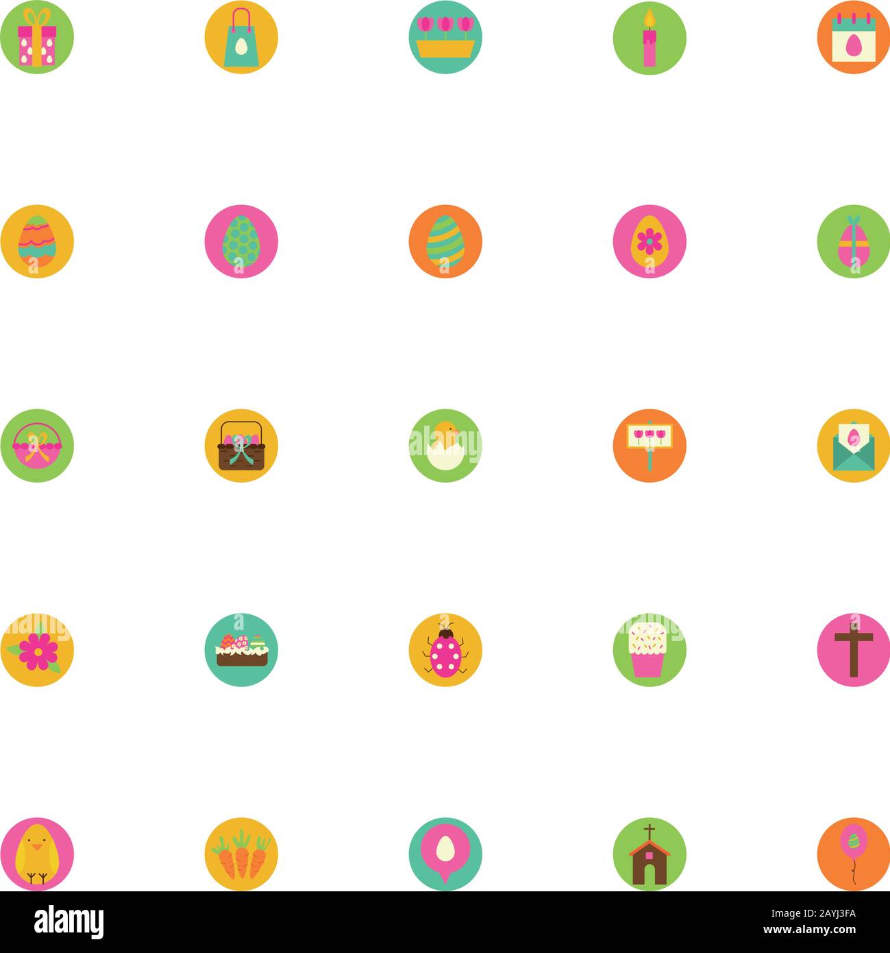 bundle of spring set block and flat icons Stock Vector Image & Art - Alamy