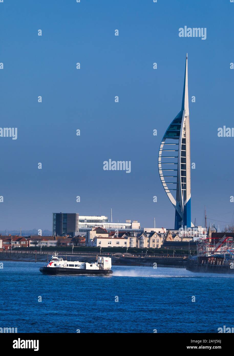 Island Flyer a Griffon 12000TD hovercraft operating between Southsea (Portsmouth) and Ryde on the Isle of Wight on the English south coast Stock Photo