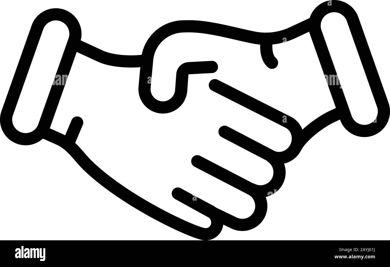 Divorce handshake icon. Outline divorce handshake vector icon for web design isolated on white background Stock Vector