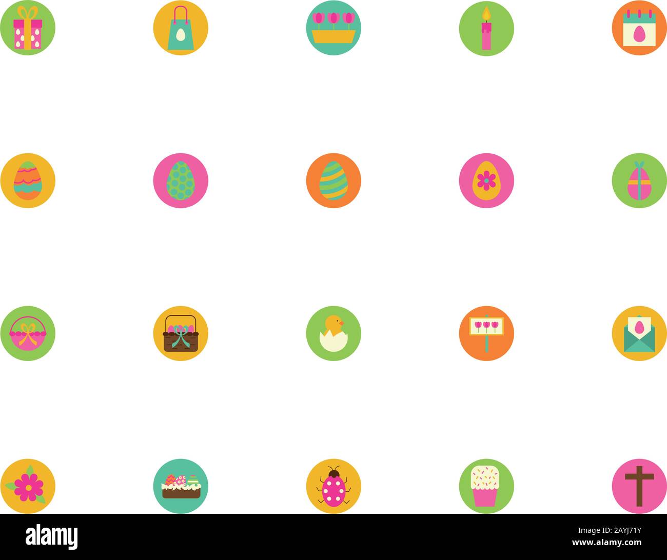 bundle of spring set block and flat icons Stock Vector Image & Art - Alamy