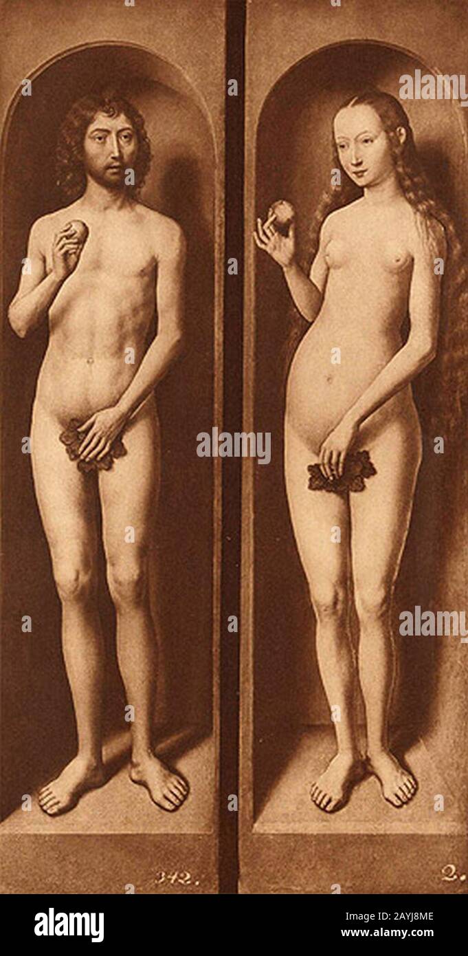 Franz Seraph Hanfstaengl Adam et Eve de Hans Memling Stock Photo
