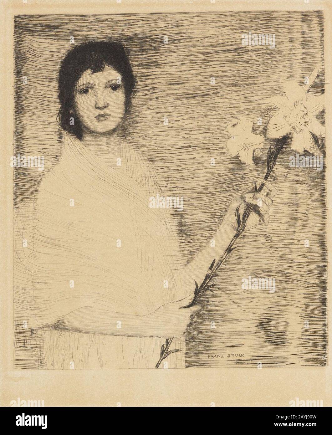 Franz Stuck Innocentia Radierung. Stock Photo